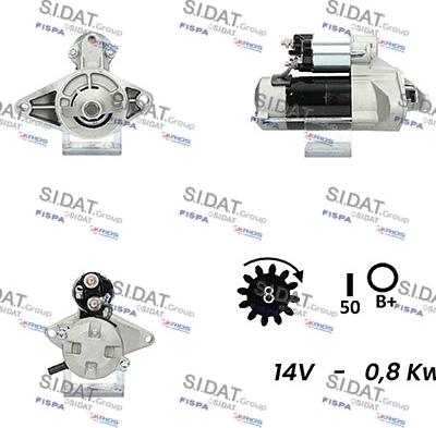 Sidat S12DE0511A2 - Стартер autospares.lv