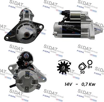 Sidat S12DE0587A2 - Стартер autospares.lv