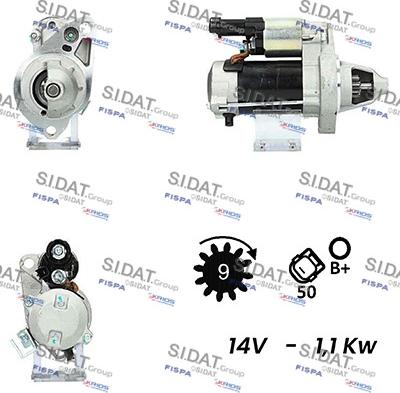 Sidat S12DE0522A2 - Стартер autospares.lv