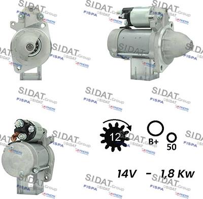 Sidat S12DE0678A2 - Стартер autospares.lv