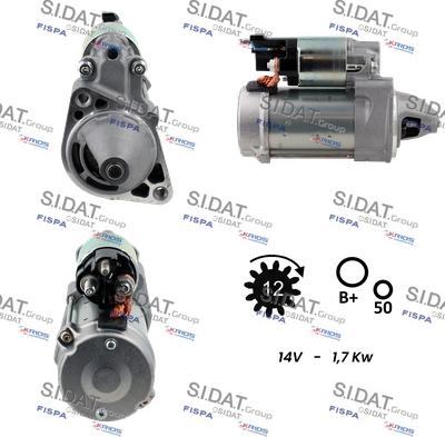 Sidat S12DE0049 - Стартер autospares.lv