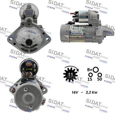 Sidat S12DE0057 - Стартер autospares.lv