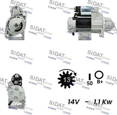 Sidat S12DE0381A2 - Стартер autospares.lv