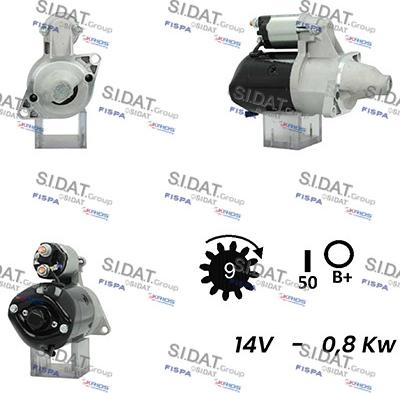 Sidat S12DE0293A2 - Стартер autospares.lv