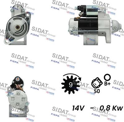 Sidat S12DE0226A2 - Стартер autospares.lv