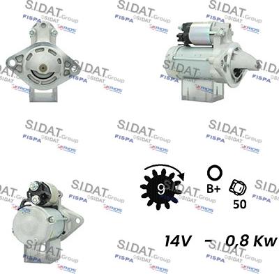 Sidat S12DE0227A2 - Стартер autospares.lv