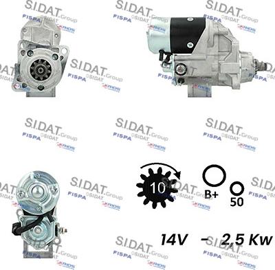 Sidat S12DE0712A2 - Стартер autospares.lv