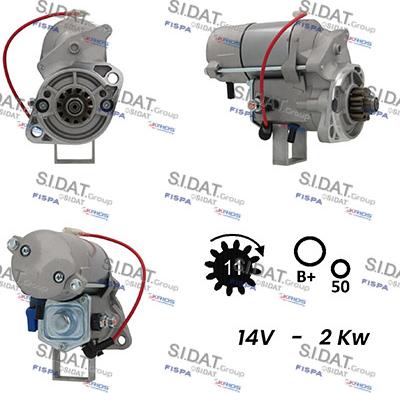 Sidat S12DE0728A2 - Стартер autospares.lv