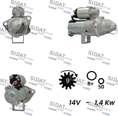 Sidat S12DR0538A2 - Стартер autospares.lv