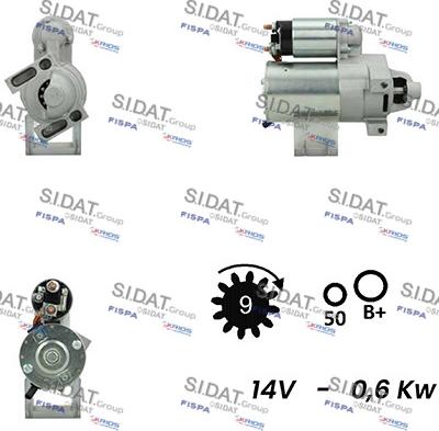 Sidat S12DR0375A2 - Стартер autospares.lv