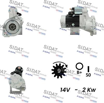 Sidat S12HT0568A2 - Стартер autospares.lv