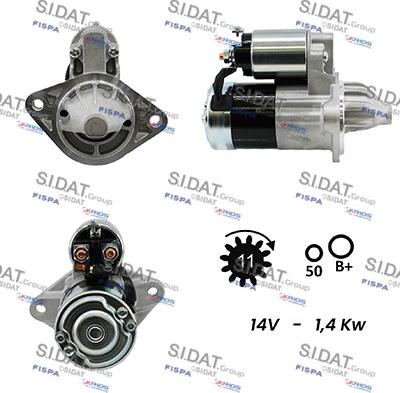 Sidat S12HT0531A2 - Стартер autospares.lv