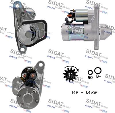 Sidat S12HT0852 - Стартер autospares.lv