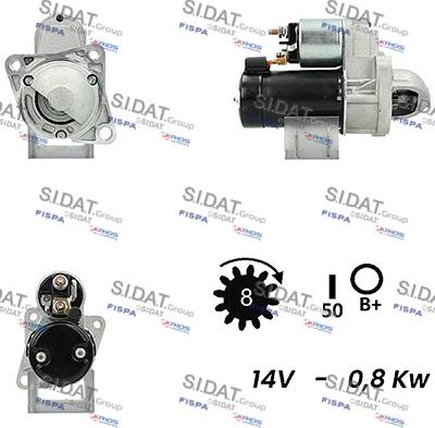 Sidat S12HY0434A2 - Стартер autospares.lv