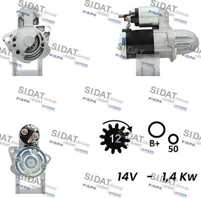 Sidat S12MH0401A2 - Стартер autospares.lv