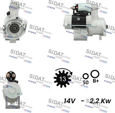 Sidat S12MH0548A2 - Стартер autospares.lv