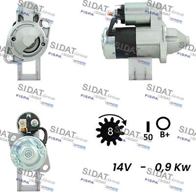 Sidat S12MH0555A2 - Стартер autospares.lv