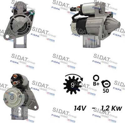 Sidat S12MH0501A2 - Стартер autospares.lv