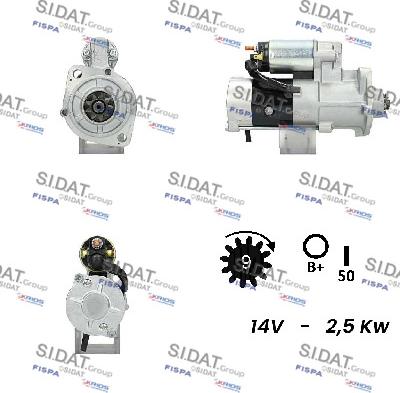 Sidat S12MH0195A2 - Стартер autospares.lv