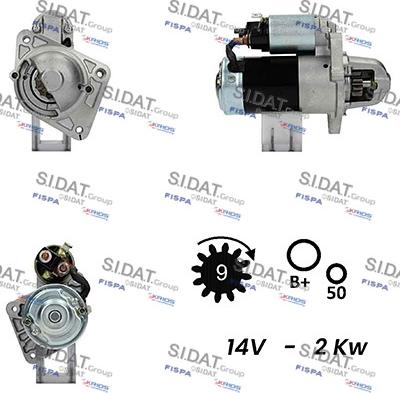 Sidat S12MH0329A2 - Стартер autospares.lv