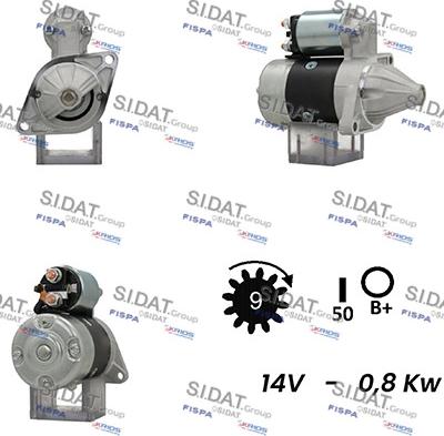 Sidat S12MH0220A2 - Стартер autospares.lv