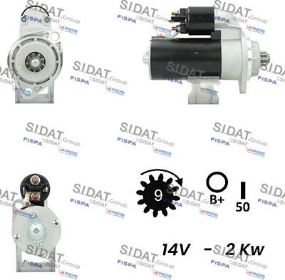 Sidat S12ML0390A2 - Стартер autospares.lv