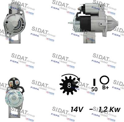 Sidat S12VA0409A2 - Стартер autospares.lv