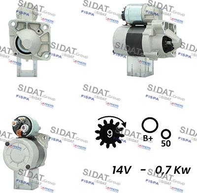 Sidat S12VA0476A2 - Стартер autospares.lv