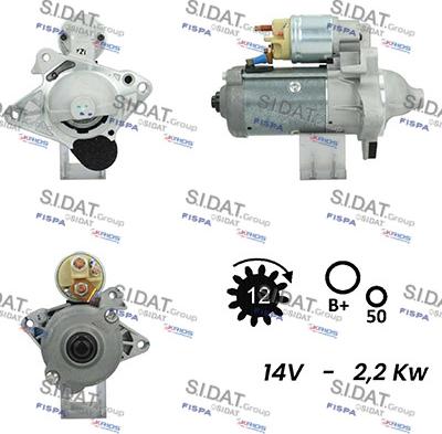 Sidat S12VA0478A2 - Стартер autospares.lv