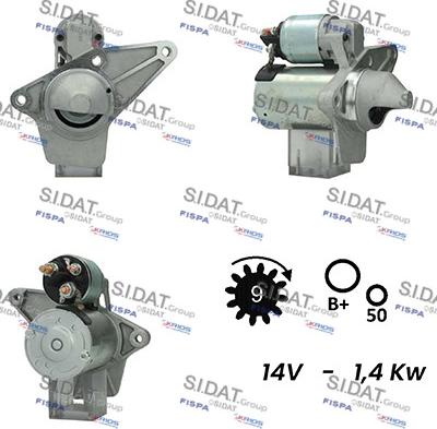 Sidat S12VA0477A2 - Стартер autospares.lv