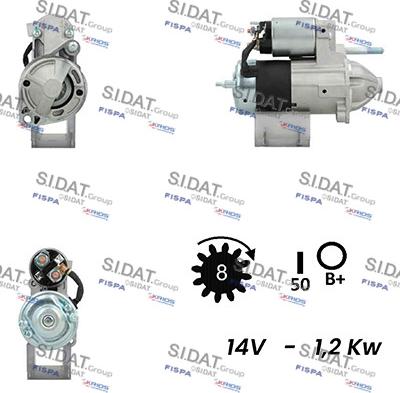 Sidat S12VA0549A2 - Стартер autospares.lv