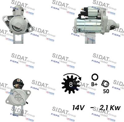 Sidat S12VA0588A2 - Стартер autospares.lv