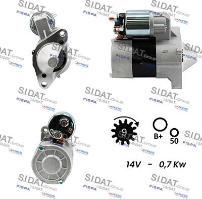 Sidat S12VA0040A2 - Стартер autospares.lv