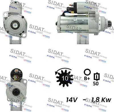 Sidat S12VA0027A2 - Стартер autospares.lv