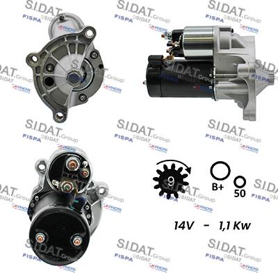 Sidat S12VA0071A2 - Стартер autospares.lv