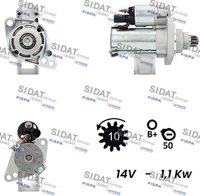 Sidat S12VA0072 - Стартер autospares.lv