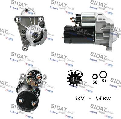 Sidat S12VA0077A2 - Стартер autospares.lv