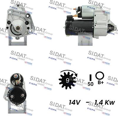 Sidat S12VA0151A2 - Стартер autospares.lv