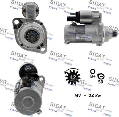 Sidat S12VA0851 - Стартер autospares.lv