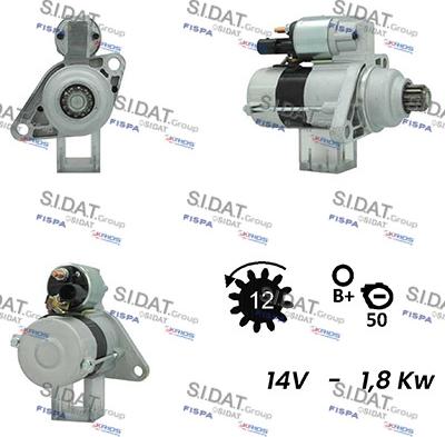 Sidat S12VA0349A2 - Стартер autospares.lv