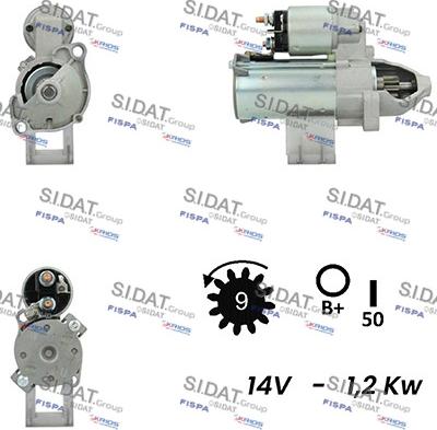 Sidat S12VA0342A2 - Стартер autospares.lv