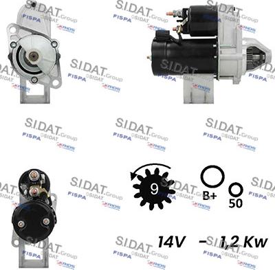 Sidat S12VA0363A2 - Стартер autospares.lv