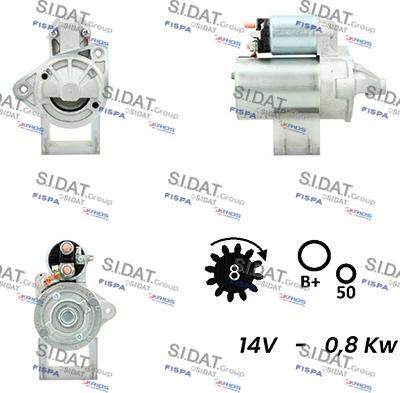 Sidat S12VA0240 - Стартер autospares.lv