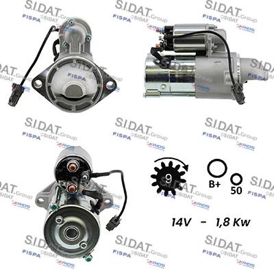 Sidat S12VA0205A2 - Стартер autospares.lv