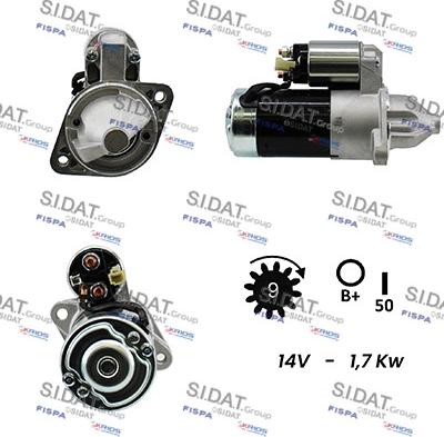 Sidat S12VA0212A2 - Стартер autospares.lv