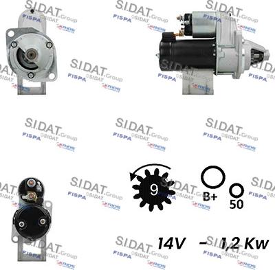 Sidat S12VA0720A2 - Стартер autospares.lv