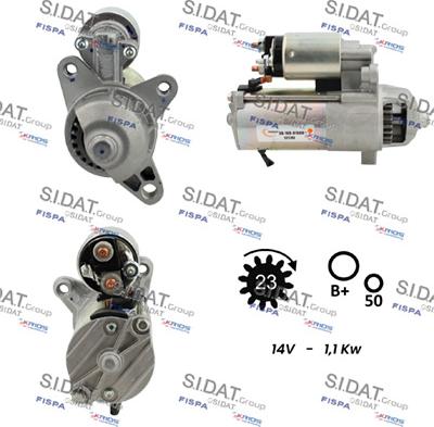 Sidat S12VS0192 - Стартер autospares.lv