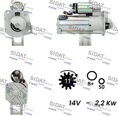 Sidat S12VS0160A2 - Стартер autospares.lv