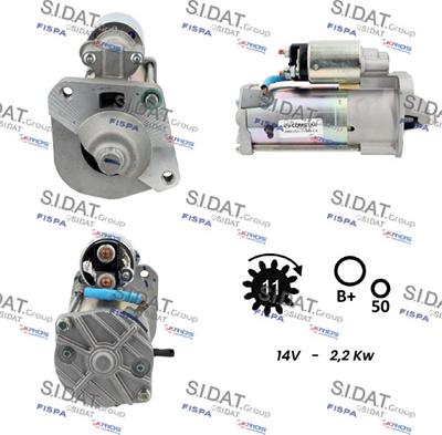 Sidat S12VS0160 - Стартер autospares.lv