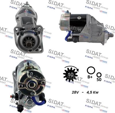 Sidat S24DE0011 - Стартер autospares.lv